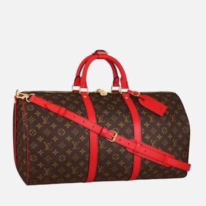 NEW! Louis Vuitton Monogram 50 Bag with Red Details